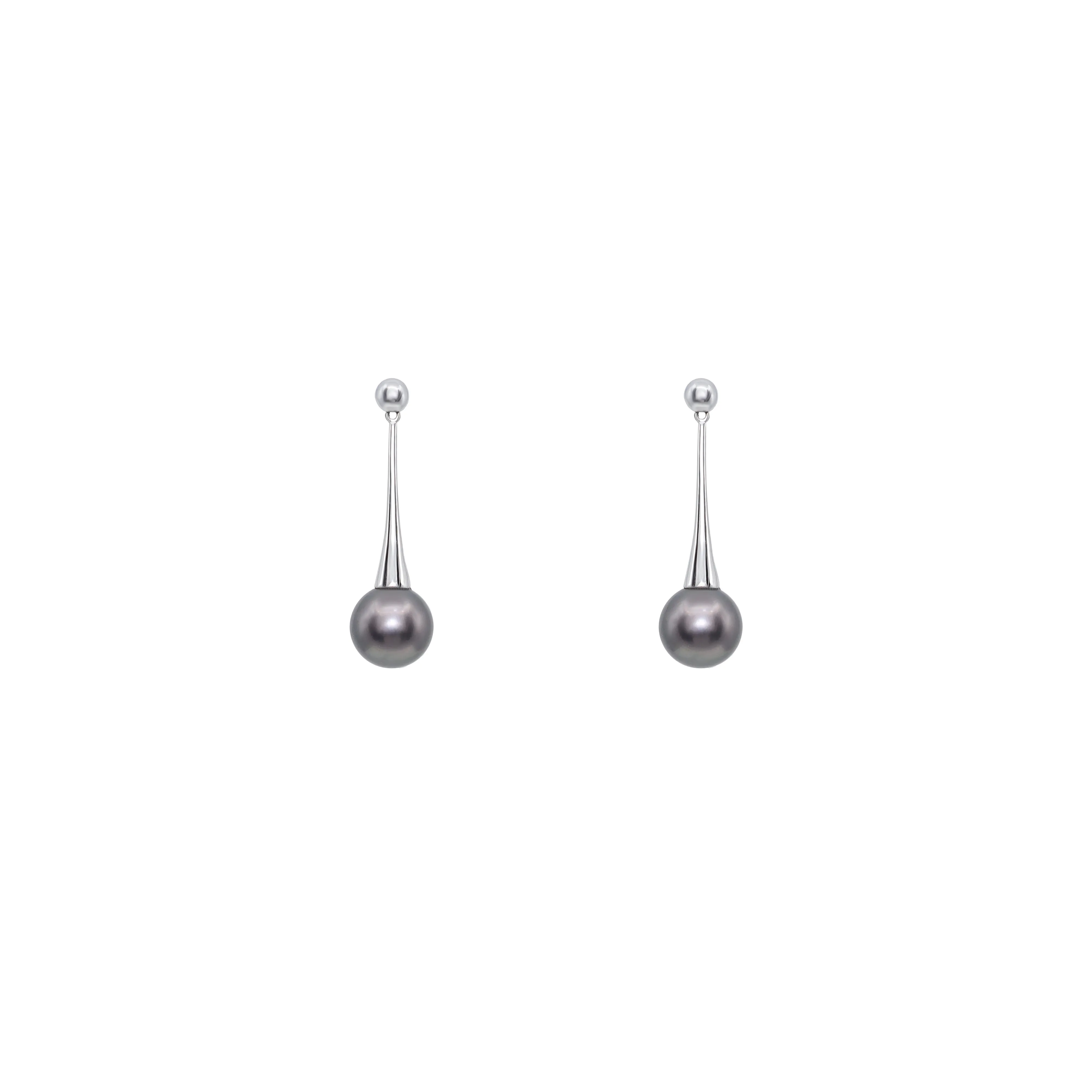 18K White Gold Tahitian Pearl Drop Earring - 20465780