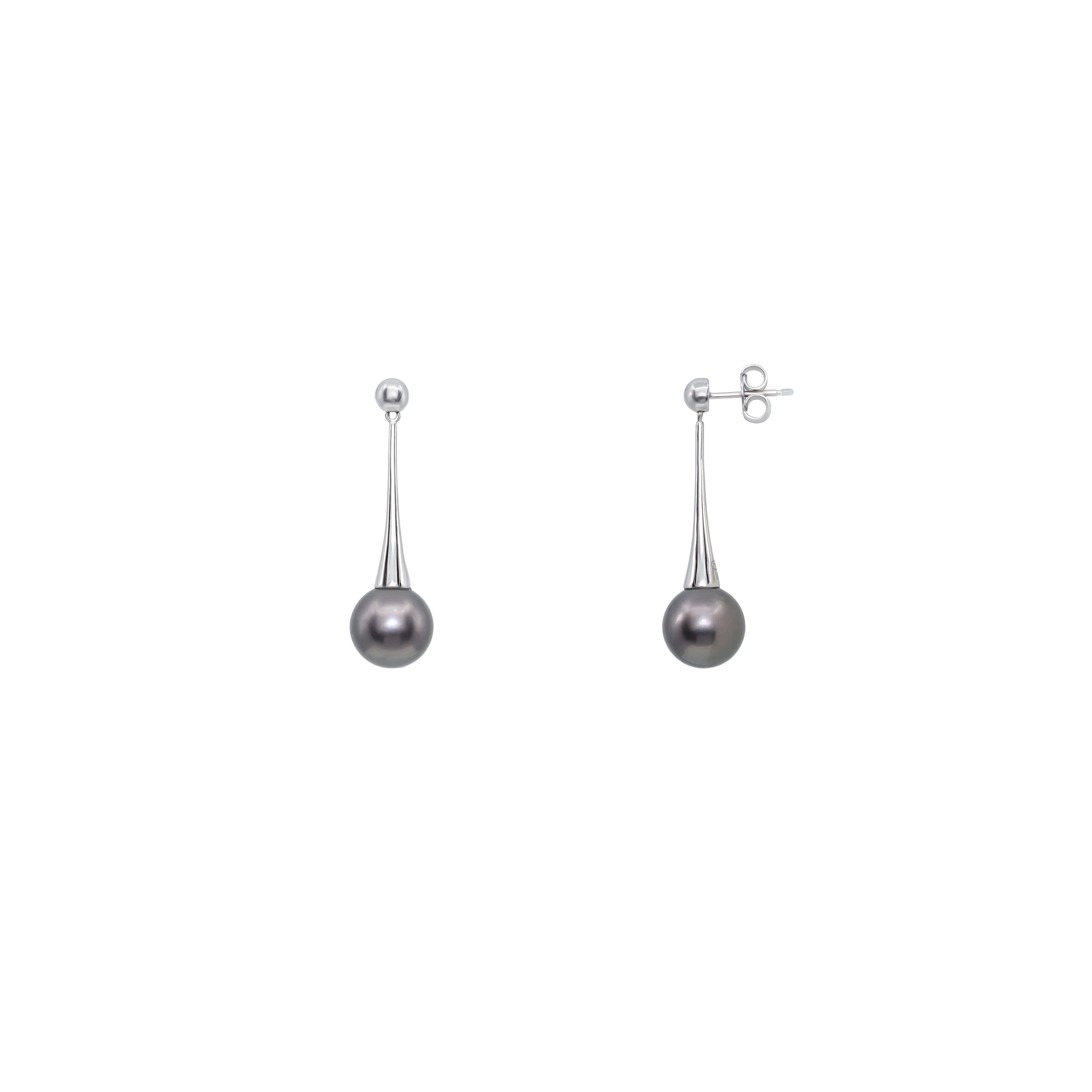 18K White Gold Tahitian Pearl Drop Earring - 20465780