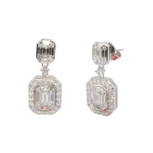 18K White Gold Tdw. 2.60ct Diamond Earring - 20759933