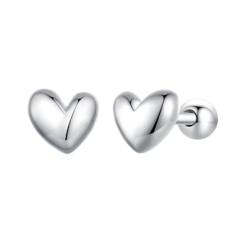 925 Sterling Silver Mini Heart Stud Earrings