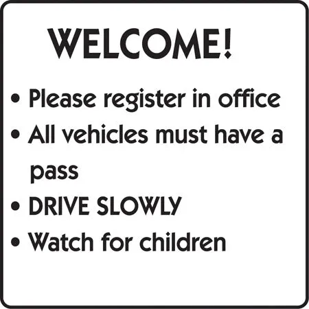 Aluminum sign- "Welcome..."