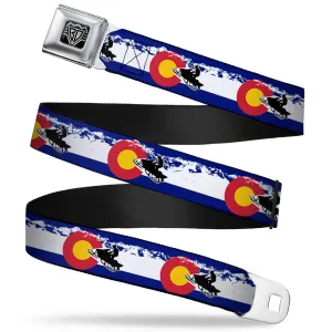 BD Wings Logo CLOSE-UP Full Color Black Silver Seatbelt Belt - Colorado/Snowmobiler/Mountains Webbing