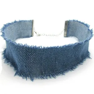 Blue Tassel Blue Jeans Choker Necklace For Women  (SY369028)