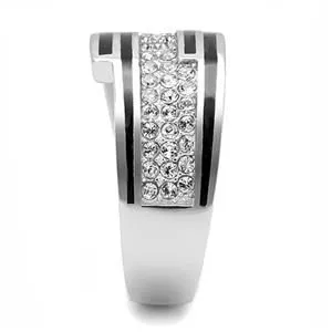 CJE3174 Wholesale Women's Stainless Steel Clear Top Grade Crystal Fashion Ring