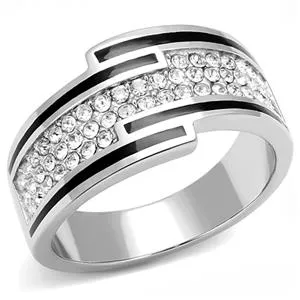 CJE3174 Wholesale Women's Stainless Steel Clear Top Grade Crystal Fashion Ring