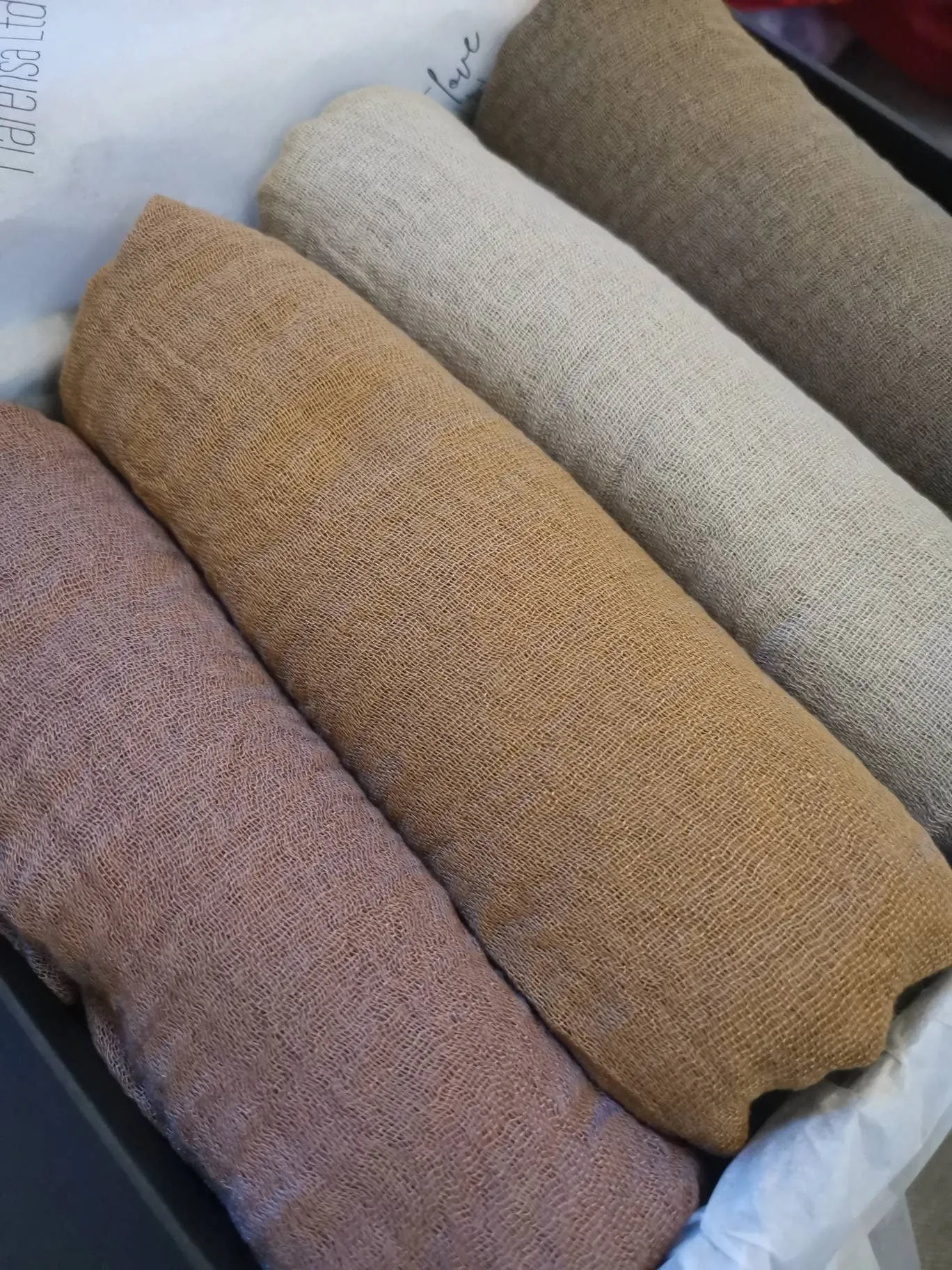 Earth colour hijabs, Gift Box for Ladies, 4 pack crinkle cotton scarves, Cotton Hijabs