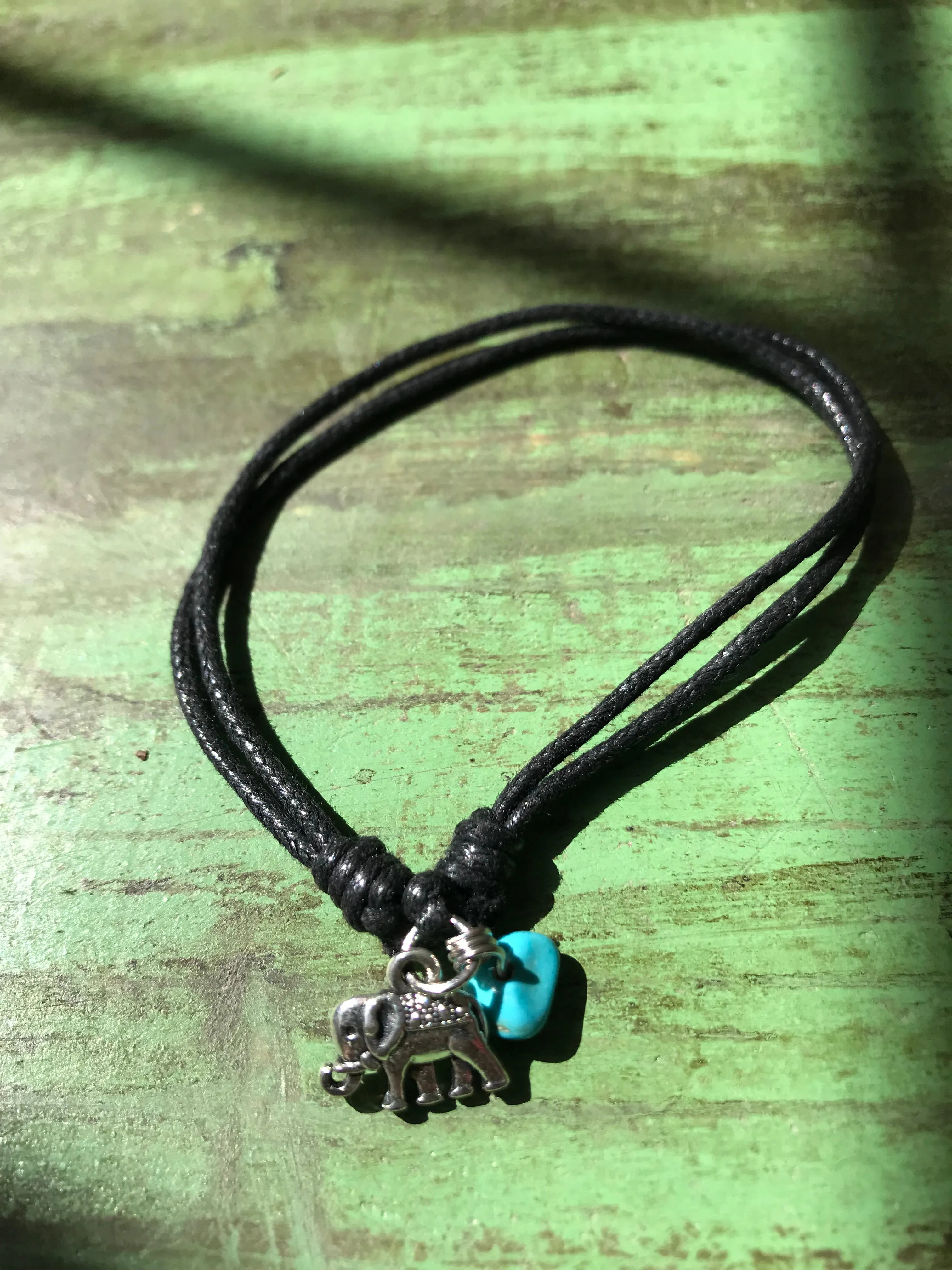 Elephant with Turquoise Anklet