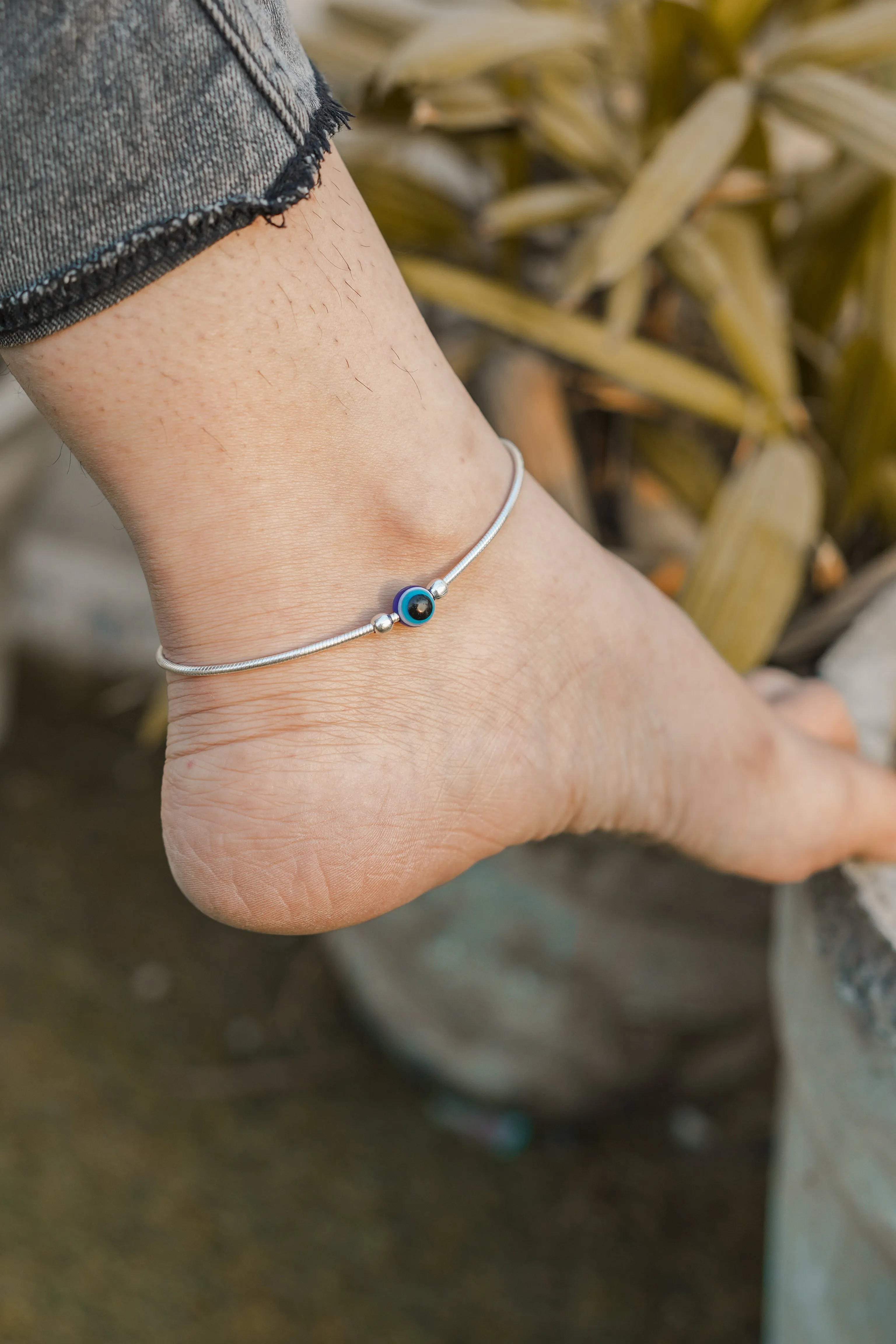 Evil Safe Silver Anklets For Women