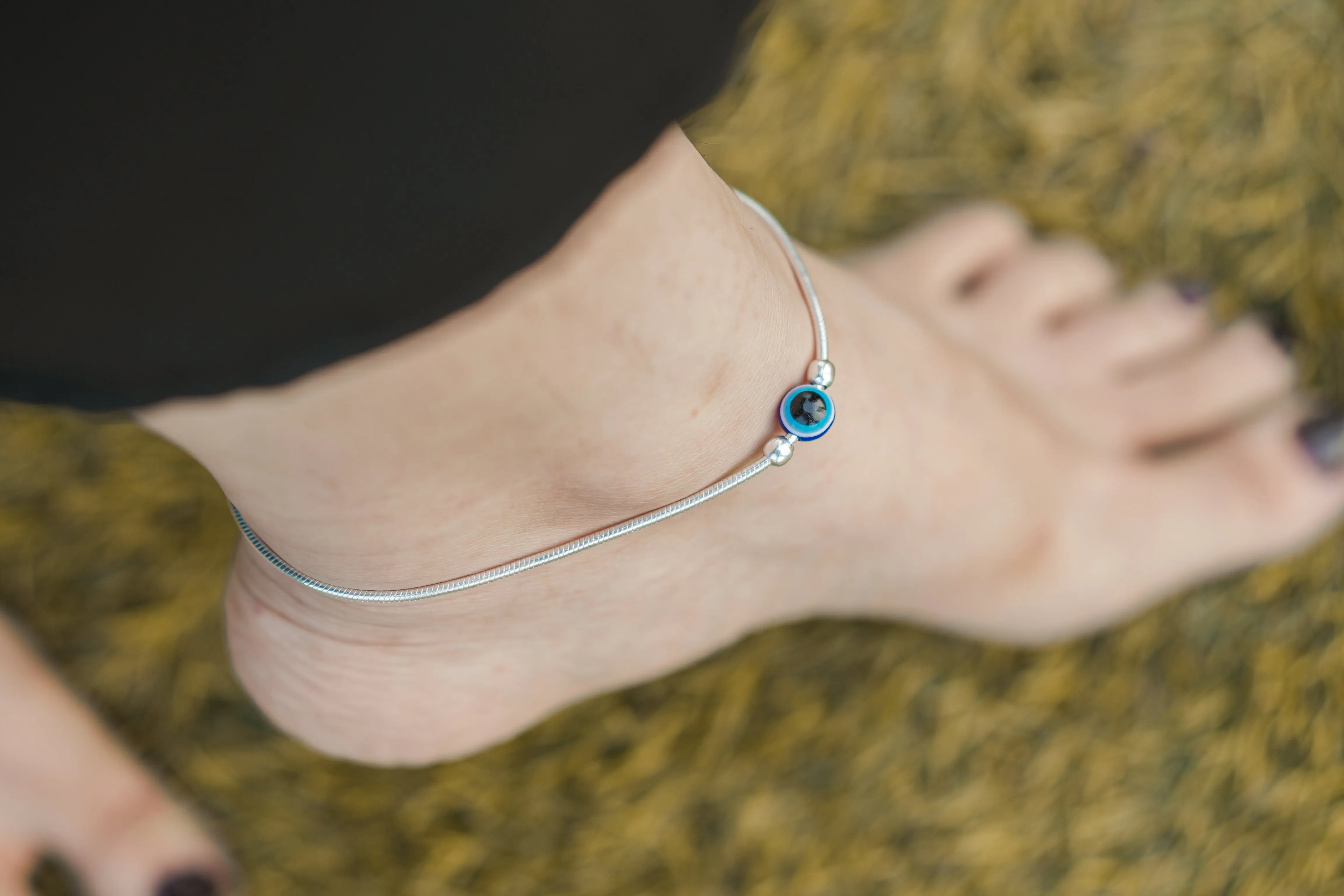 Evil Safe Silver Anklets For Women