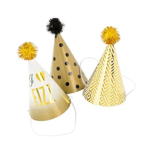 Glitterati Glam Gold Mini Cone Party Hats - Pack of 6