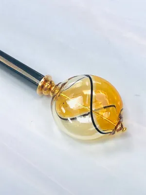 Golden Embers Blown Glass hair stick, hand made hair stick, shawl pin