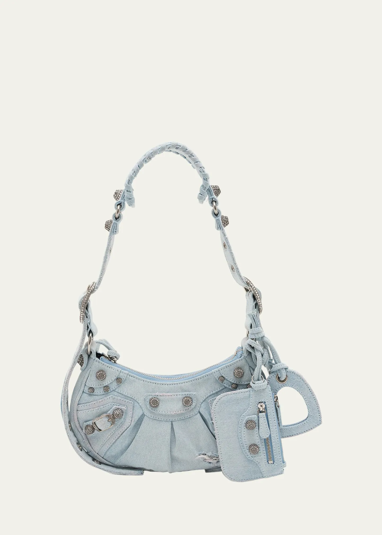 Le Cagole XS Wash Denim Shoulder Bag