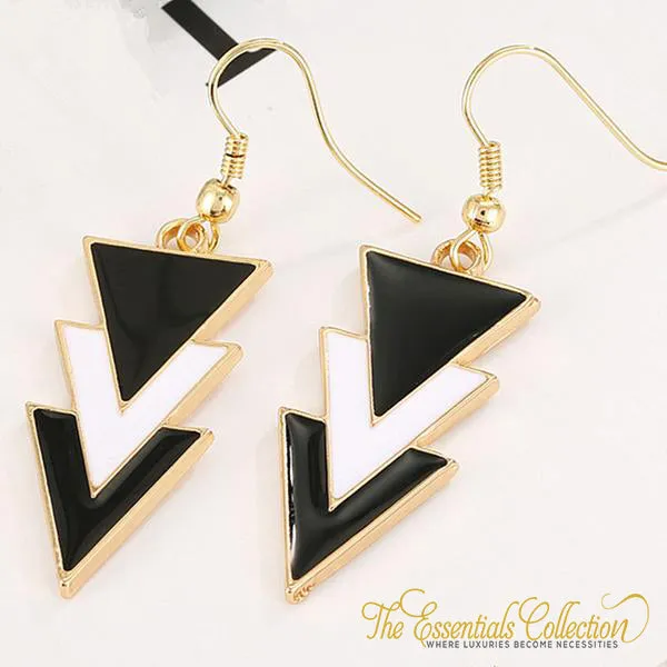Long Drop Triangle Dangle Fashion Earrings