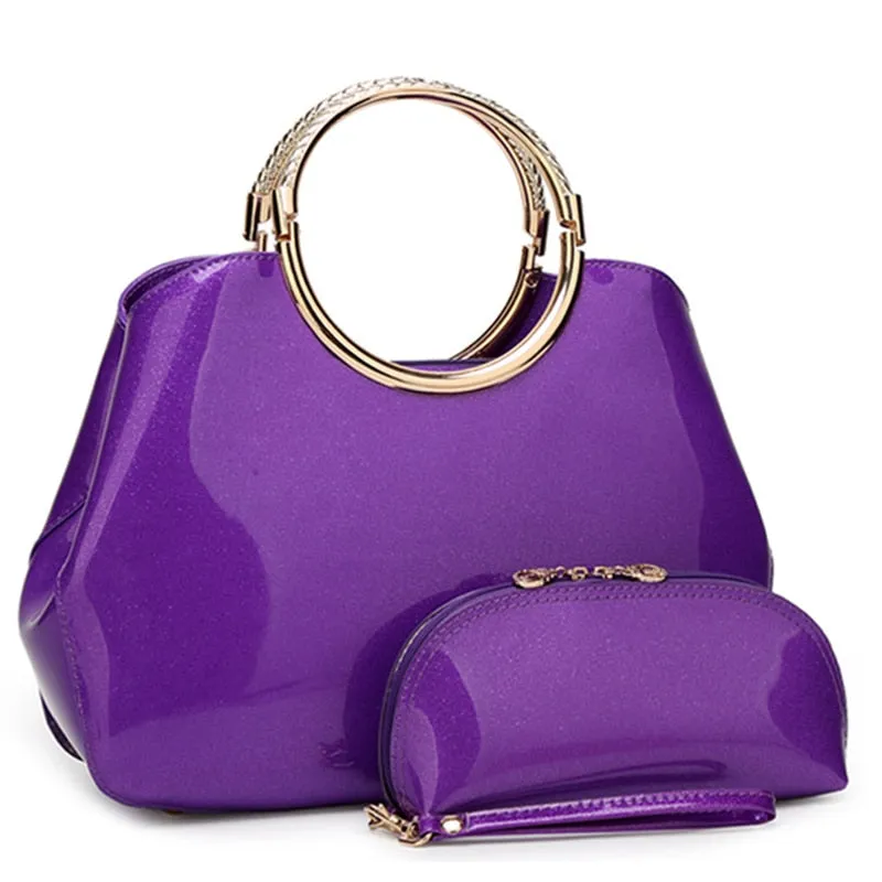 Metal Ring Bag And Wallet Sets