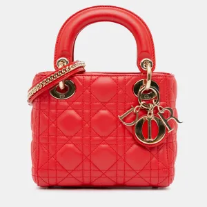 Mini Lambskin Cannage Lady Bag
