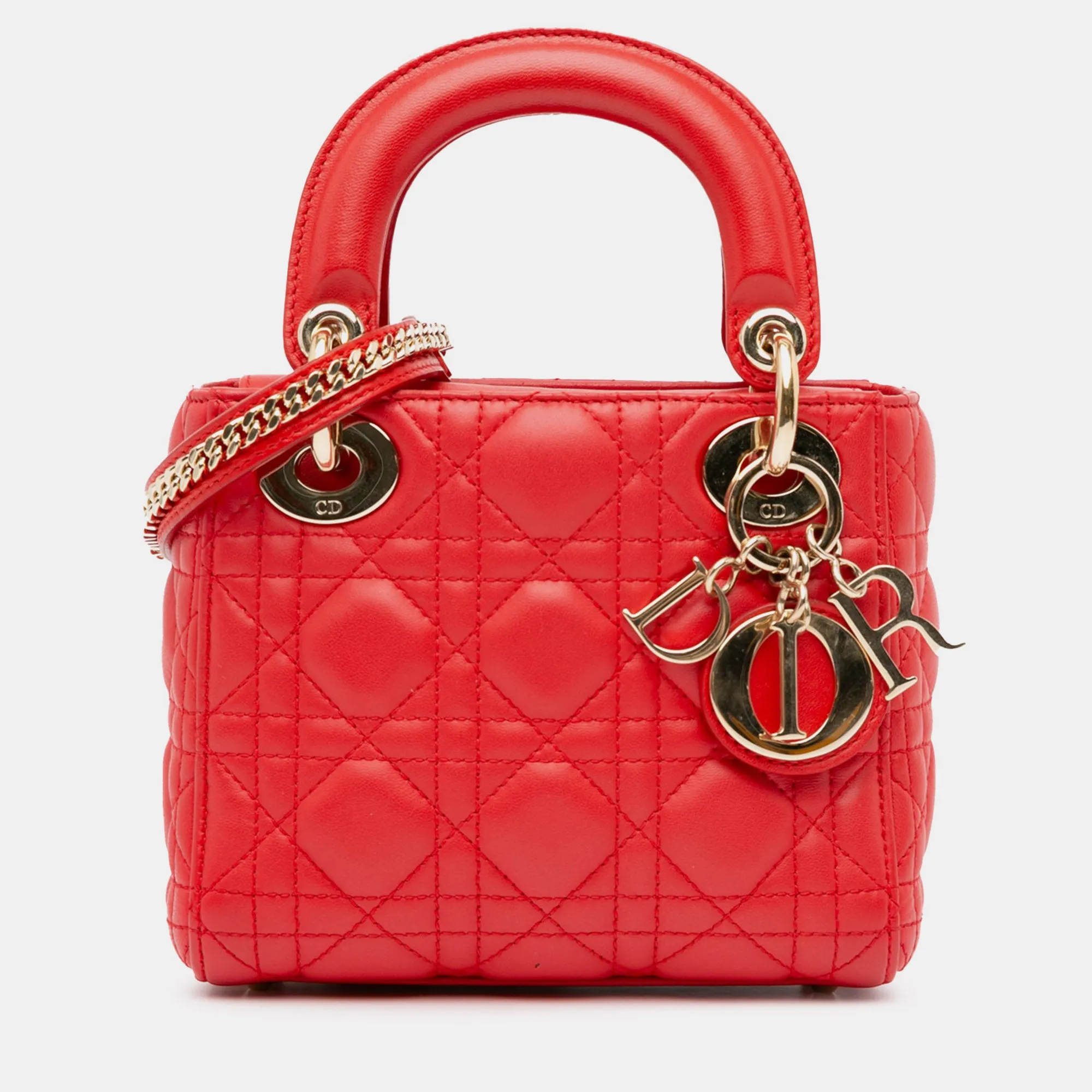 Mini Lambskin Cannage Lady Bag