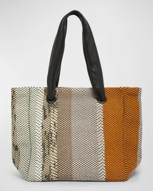 Muff Woven Leather Tote Bag
