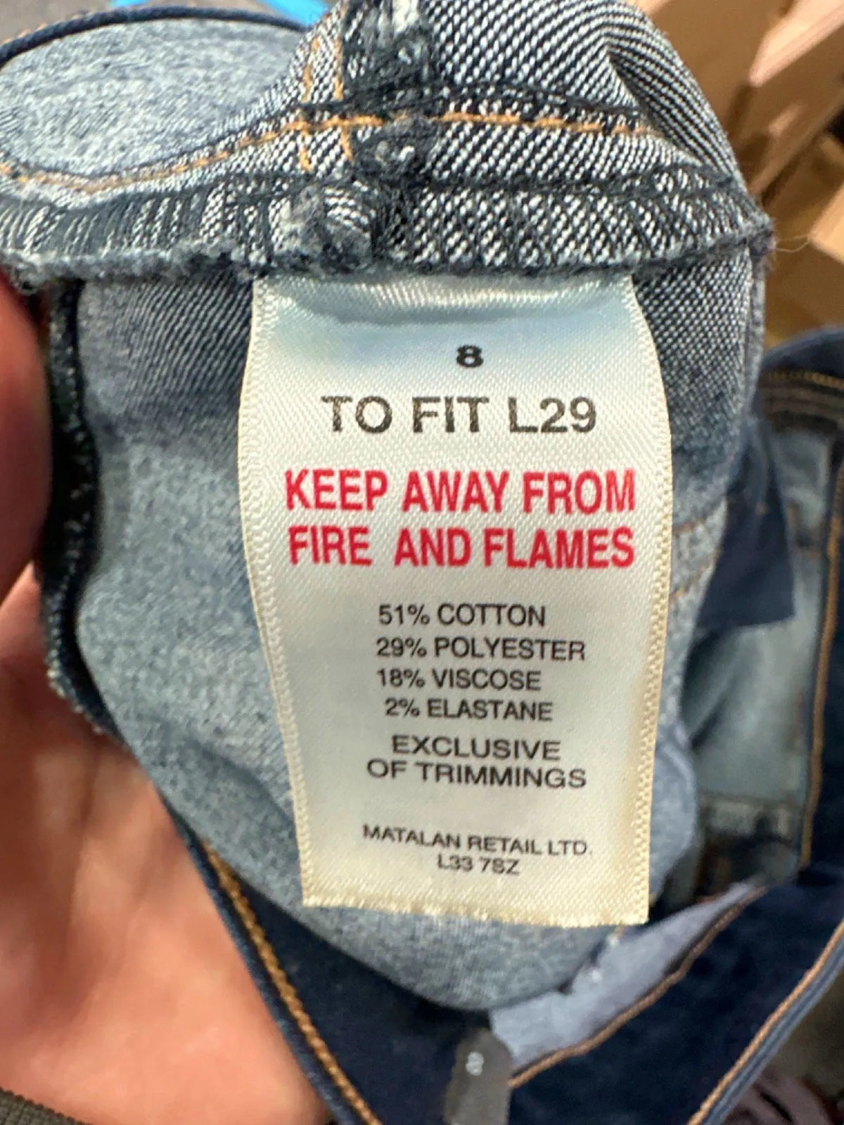 Papaya Denim Blue Skinny Jeans UK 8