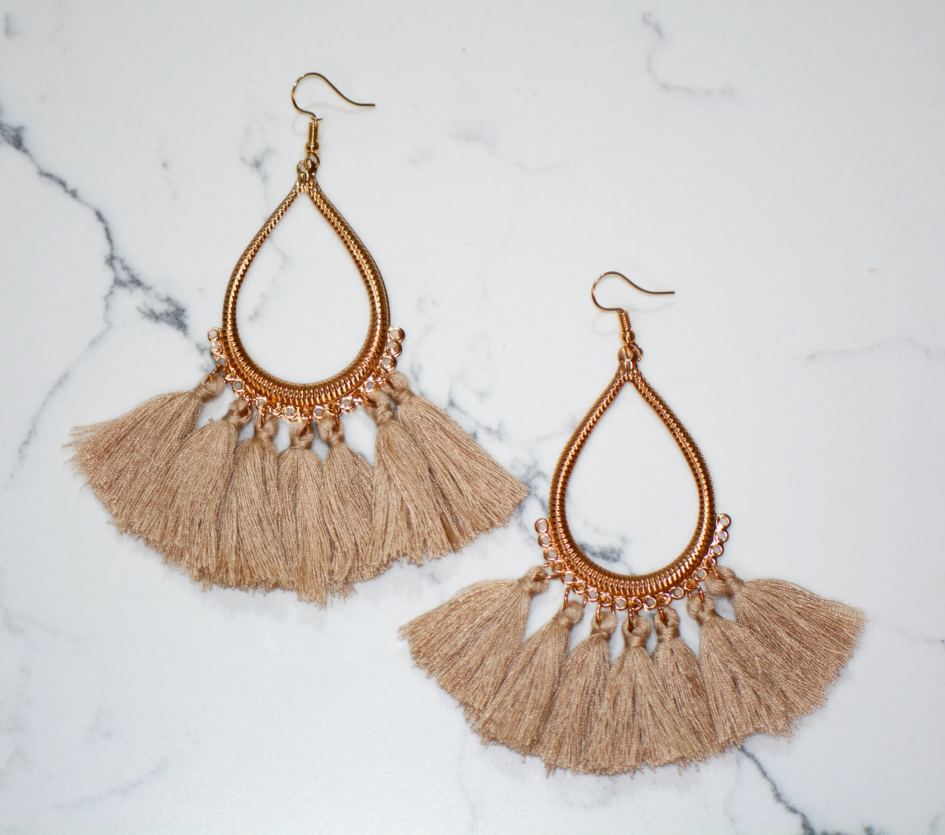 Shea Teardrop Tassel Earrings