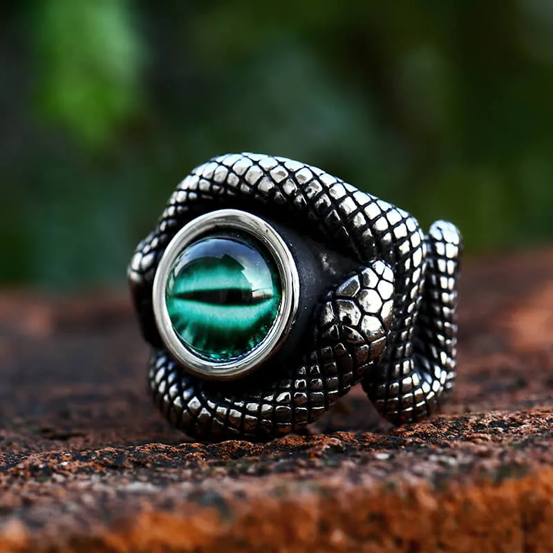 Snake Eye Stainless Steel Gemstone Ring