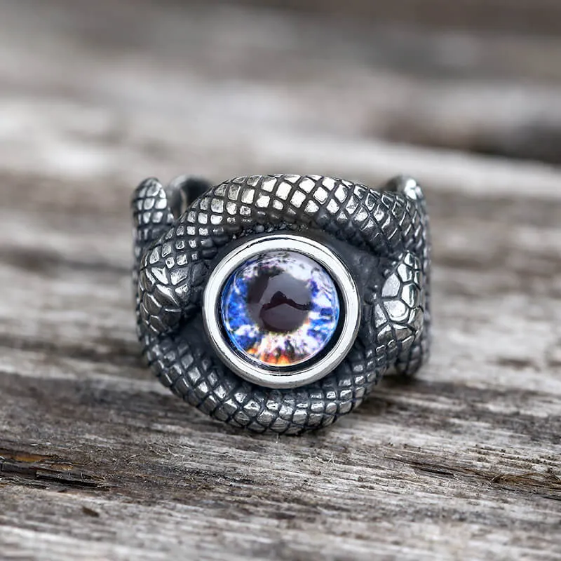 Snake Eye Stainless Steel Gemstone Ring