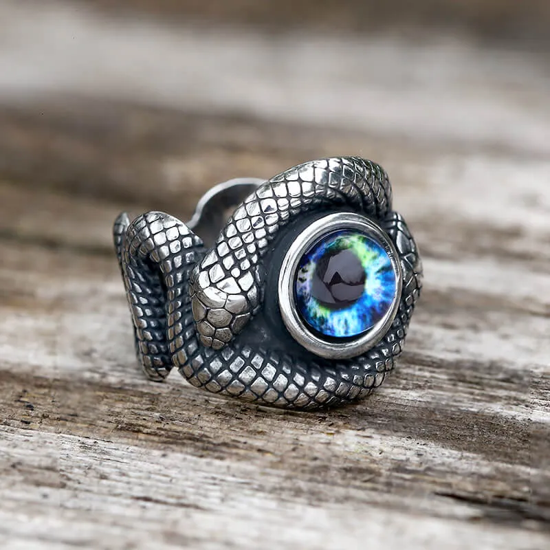 Snake Eye Stainless Steel Gemstone Ring