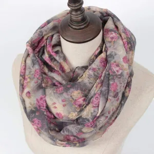 Women Flower Loop Scarf